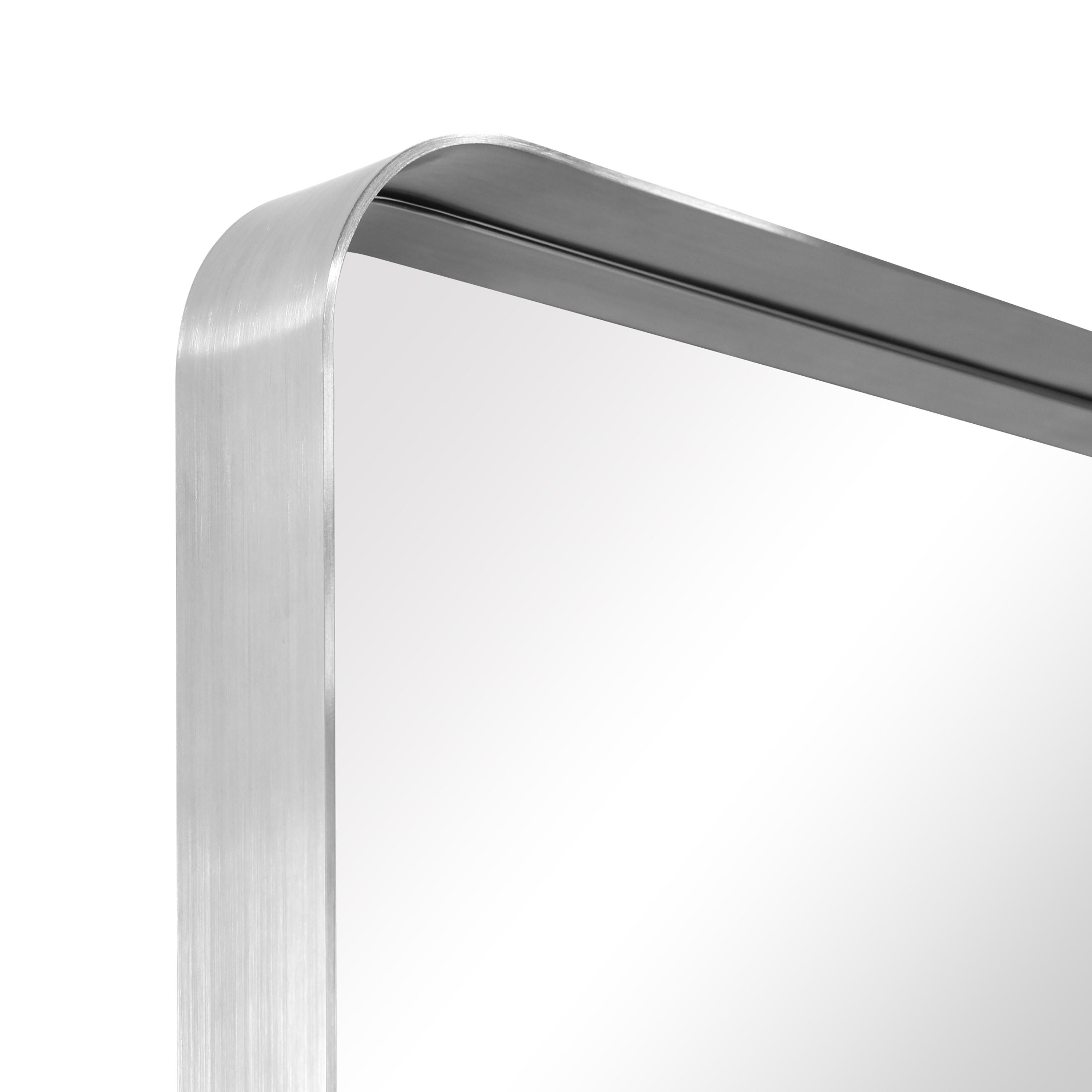 Ultra Brushed Silver Stainless Steel Rectangular Wall Mirror