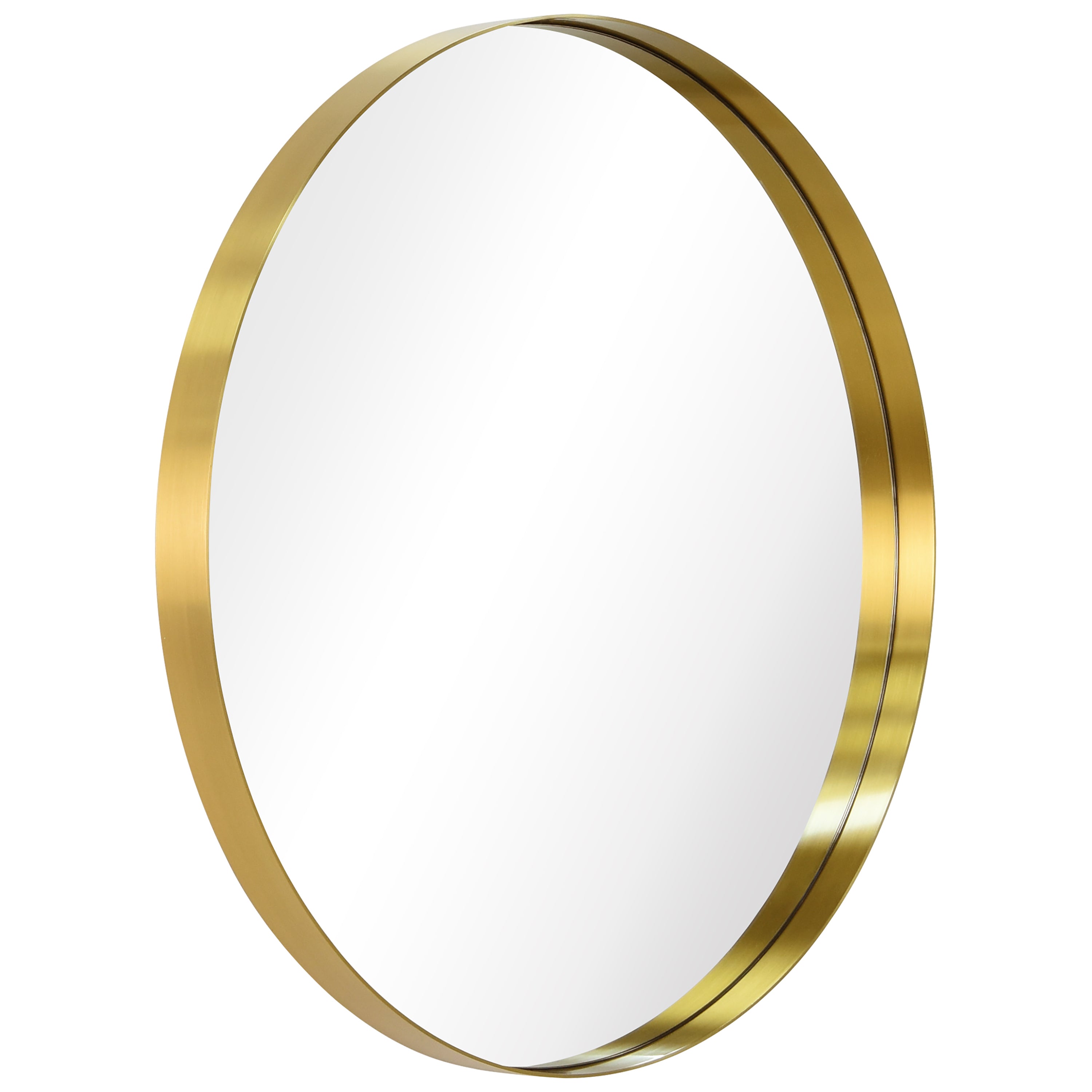 Ultra Brushed Gold Stainless Steel Round Wall Mirror