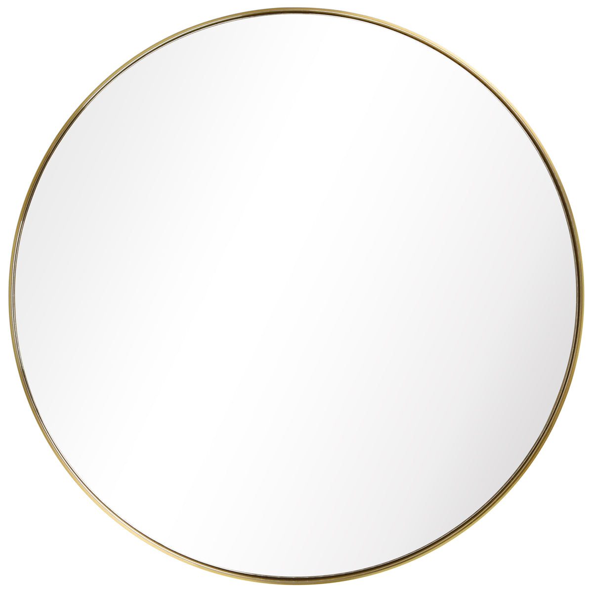 Ultra Brushed Gold Stainless Steel Round Wall Mirror