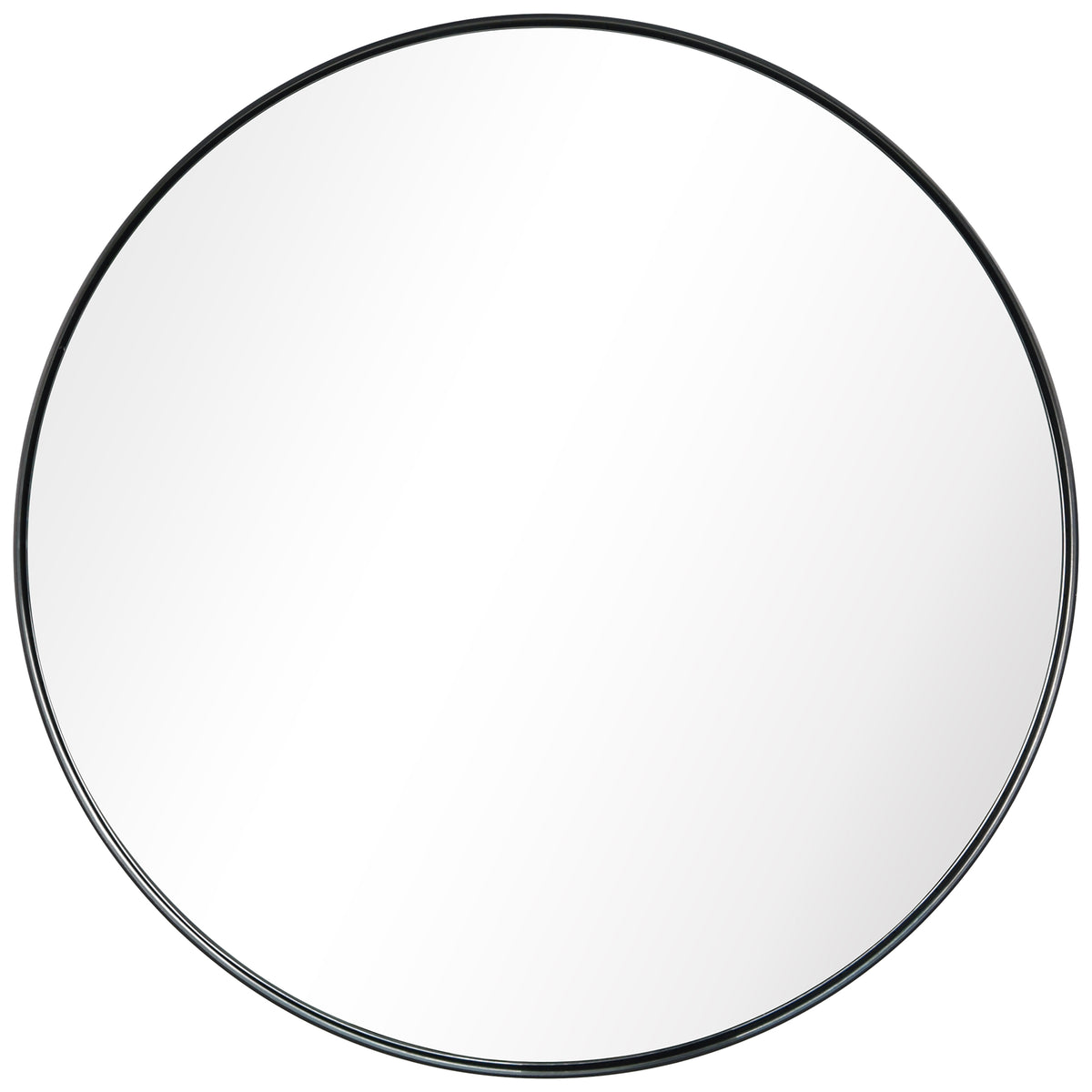 Ultra Brushed Black Stainless Steel Round Wall Mirror