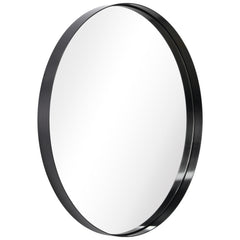 Ultra Brushed Black Stainless Steel Round Wall Mirror