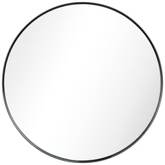 Ultra Brushed Black Stainless Steel Round Wall Mirror