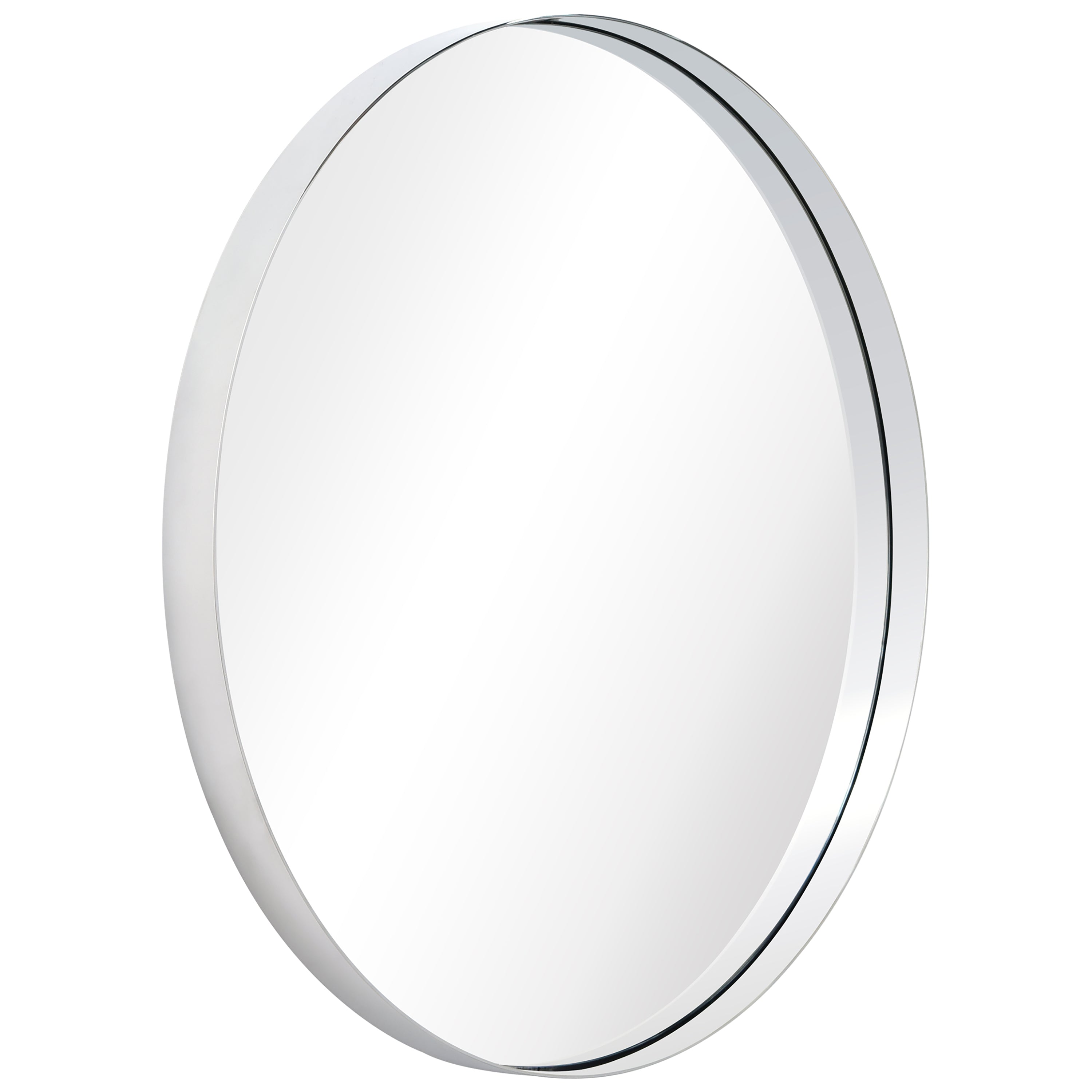 Ultra Polished Silver Stainless Steel Round Wall Mirror