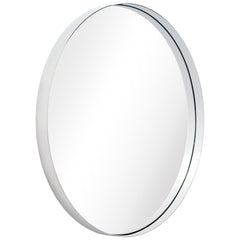 Ultra Polished Silver Stainless Steel Round Wall Mirror