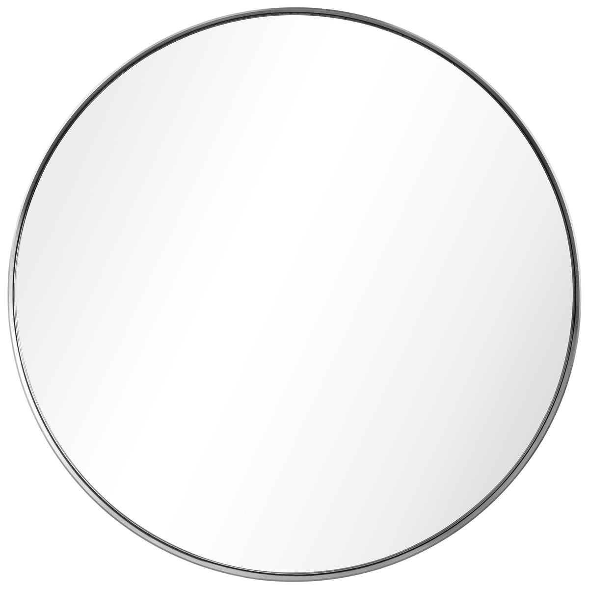 Ultra Brushed Silver Stainless Steel Round Wall Mirror