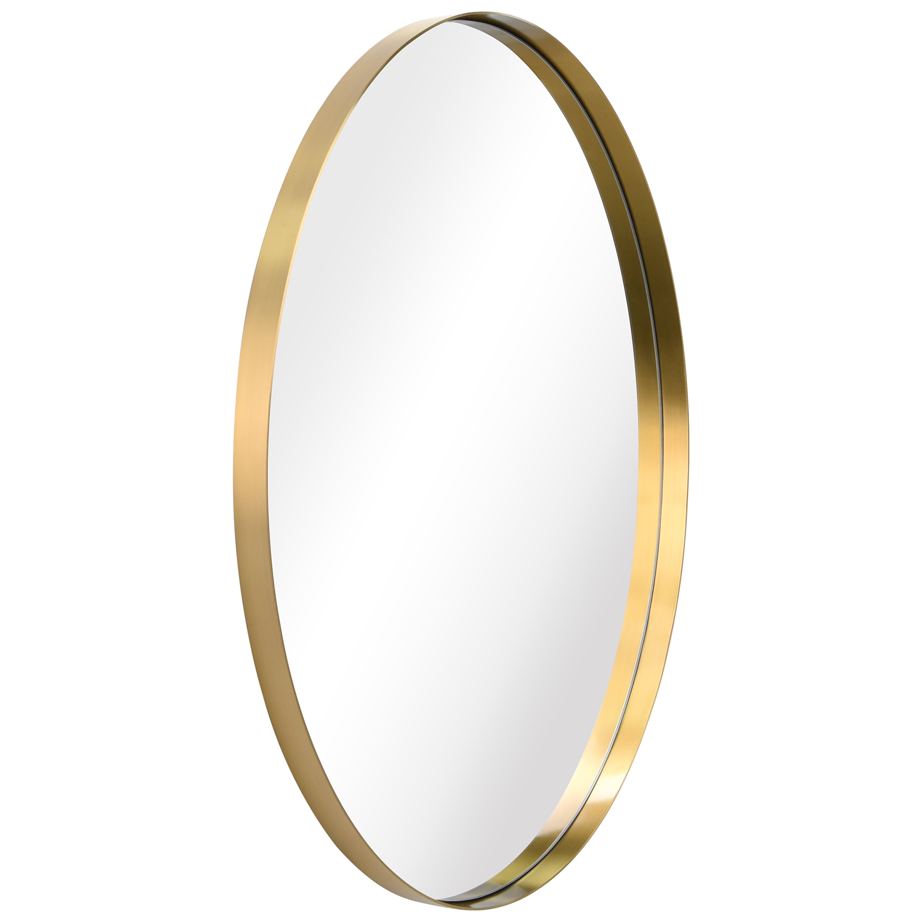 Ultra Brushed Gold Stainless Steel Oval Wall Mirror