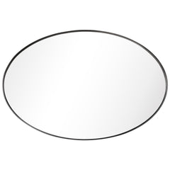 Ultra Brushed Black Stainless Steel Oval  Wall Mirror