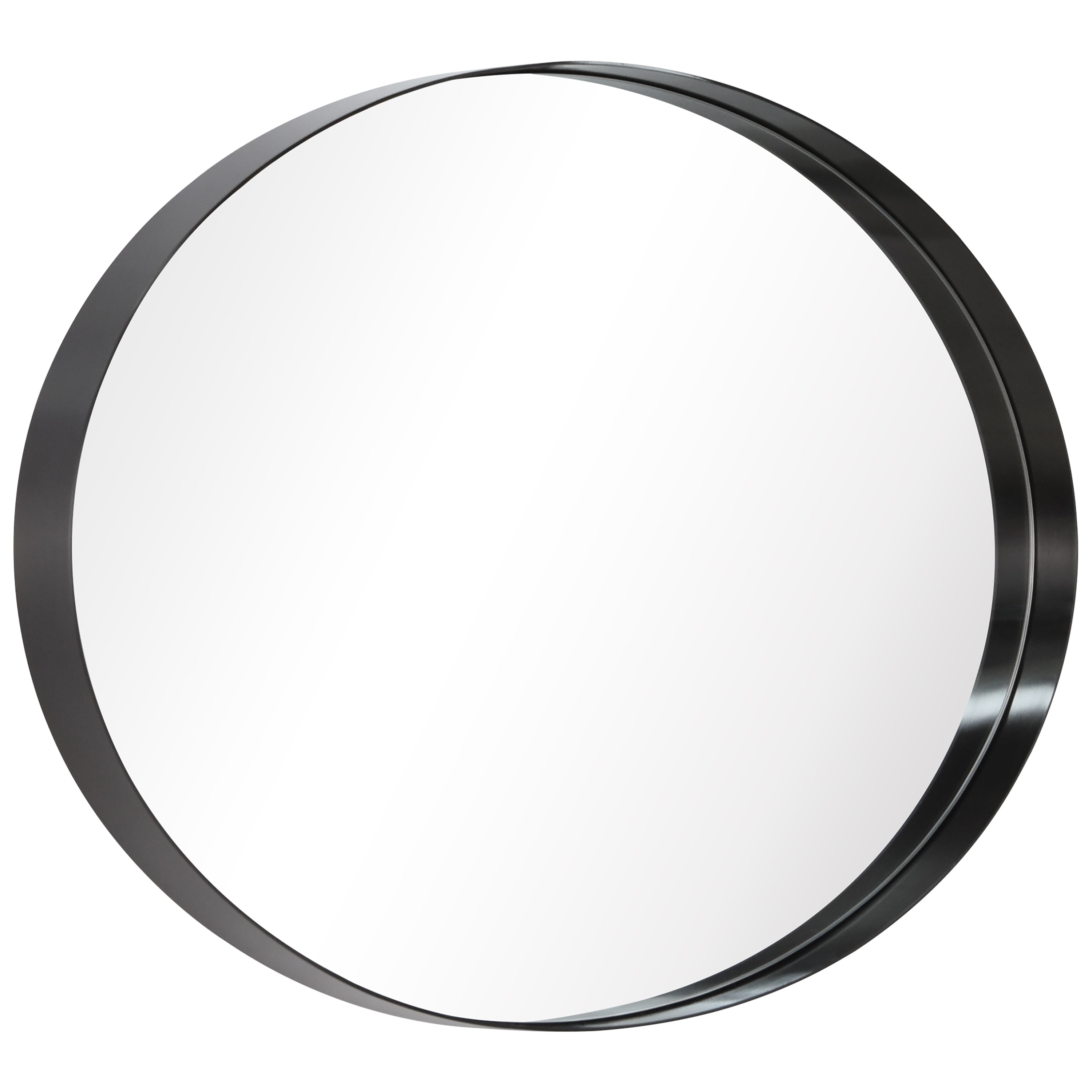 Ultra Brushed Black Stainless Steel Oval  Wall Mirror