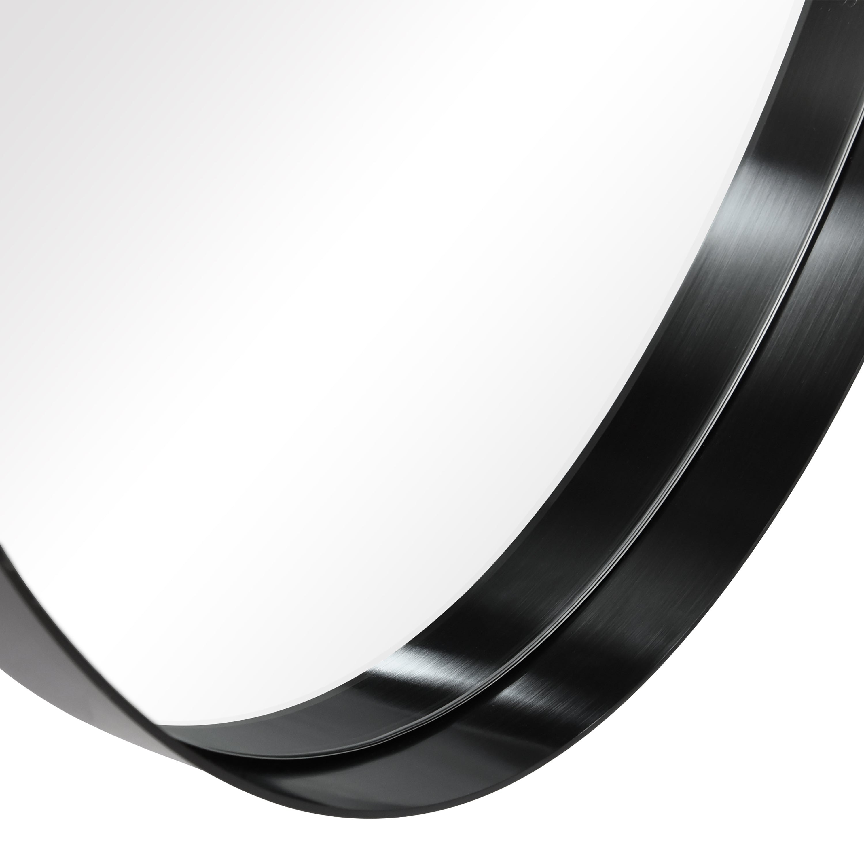 Ultra Brushed Black Stainless Steel Oval  Wall Mirror