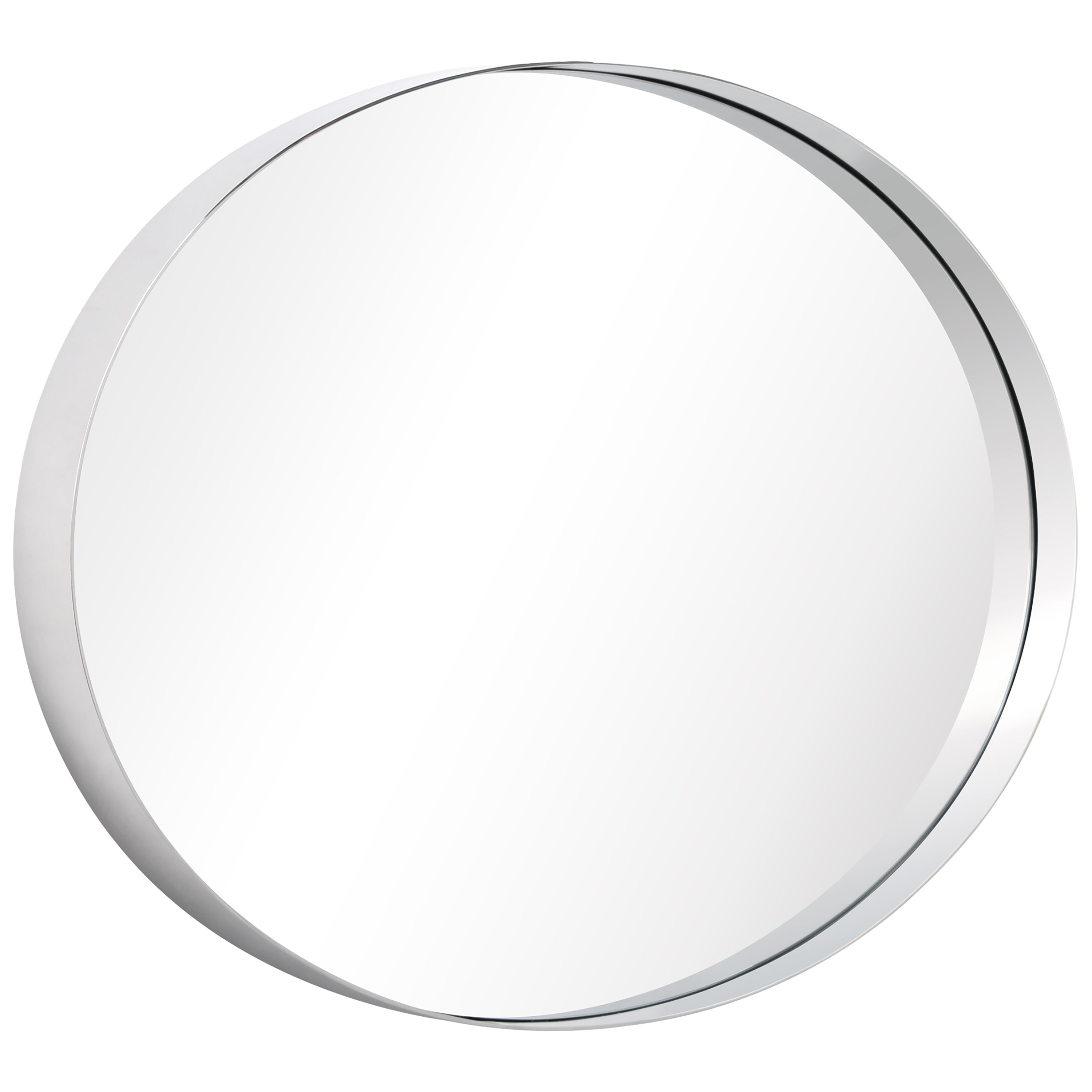 Ultra Polished Silver Stainless Steel Oval Wall Mirror