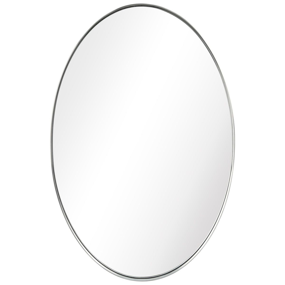 Ultra Brushed Silver Stainless Steel Oval Wall Mirror