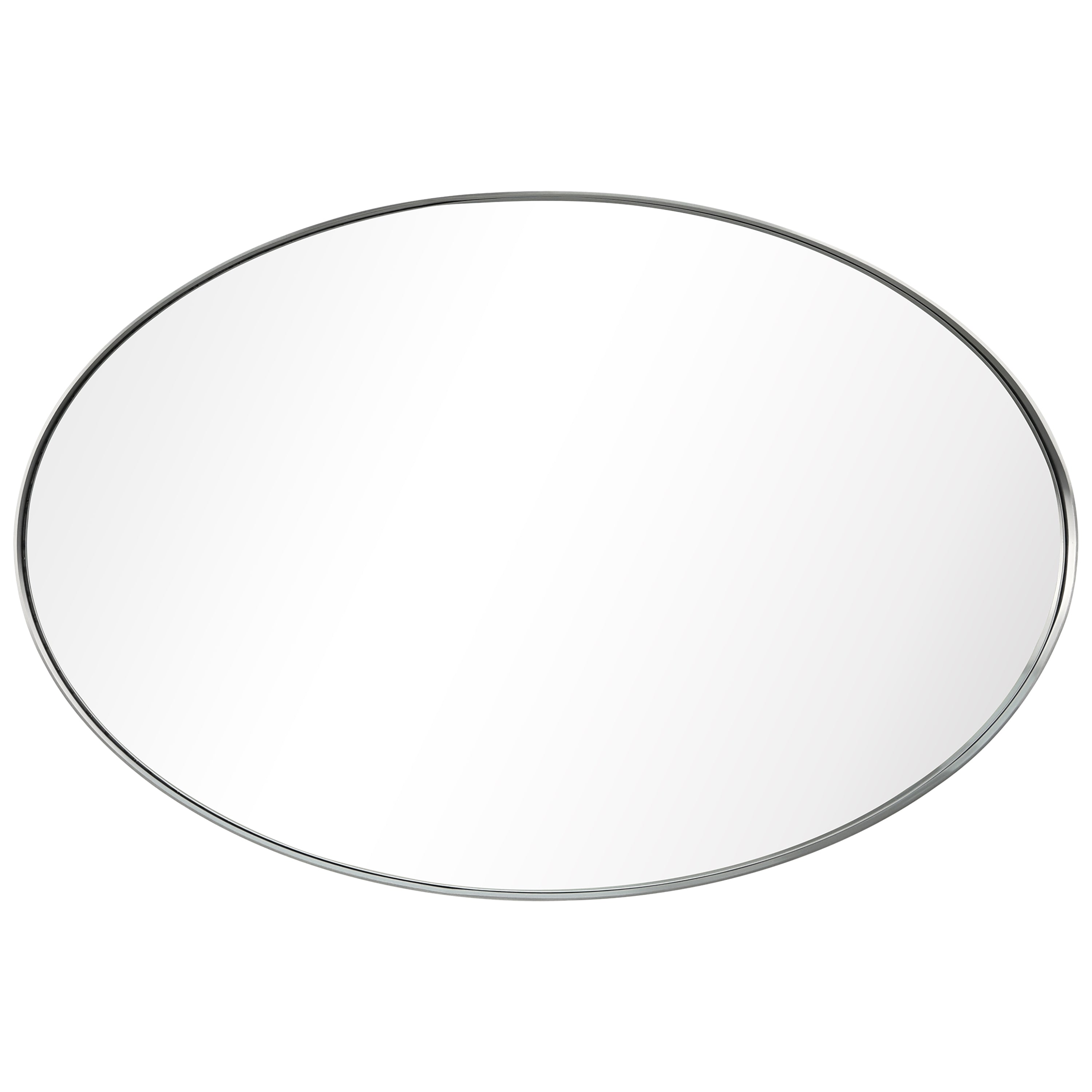 Ultra Brushed Silver Stainless Steel Oval Wall Mirror