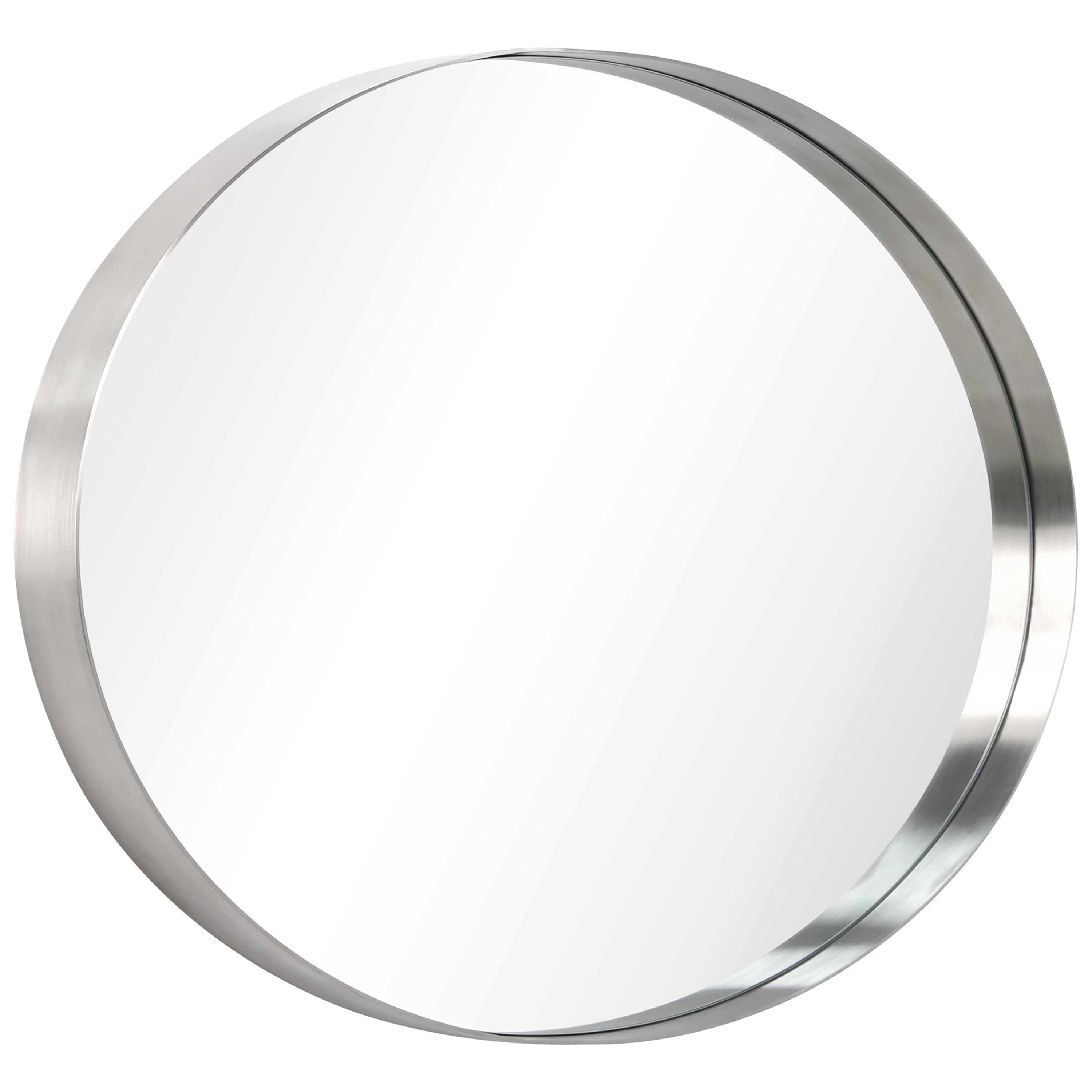 Ultra Brushed Silver Stainless Steel Oval Wall Mirror