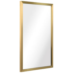 Contempo Brushed Stainless Steel Gold Rectangular Wall Mirror