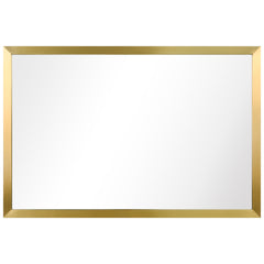 Contempo Brushed Stainless Steel Gold Rectangular Wall Mirror