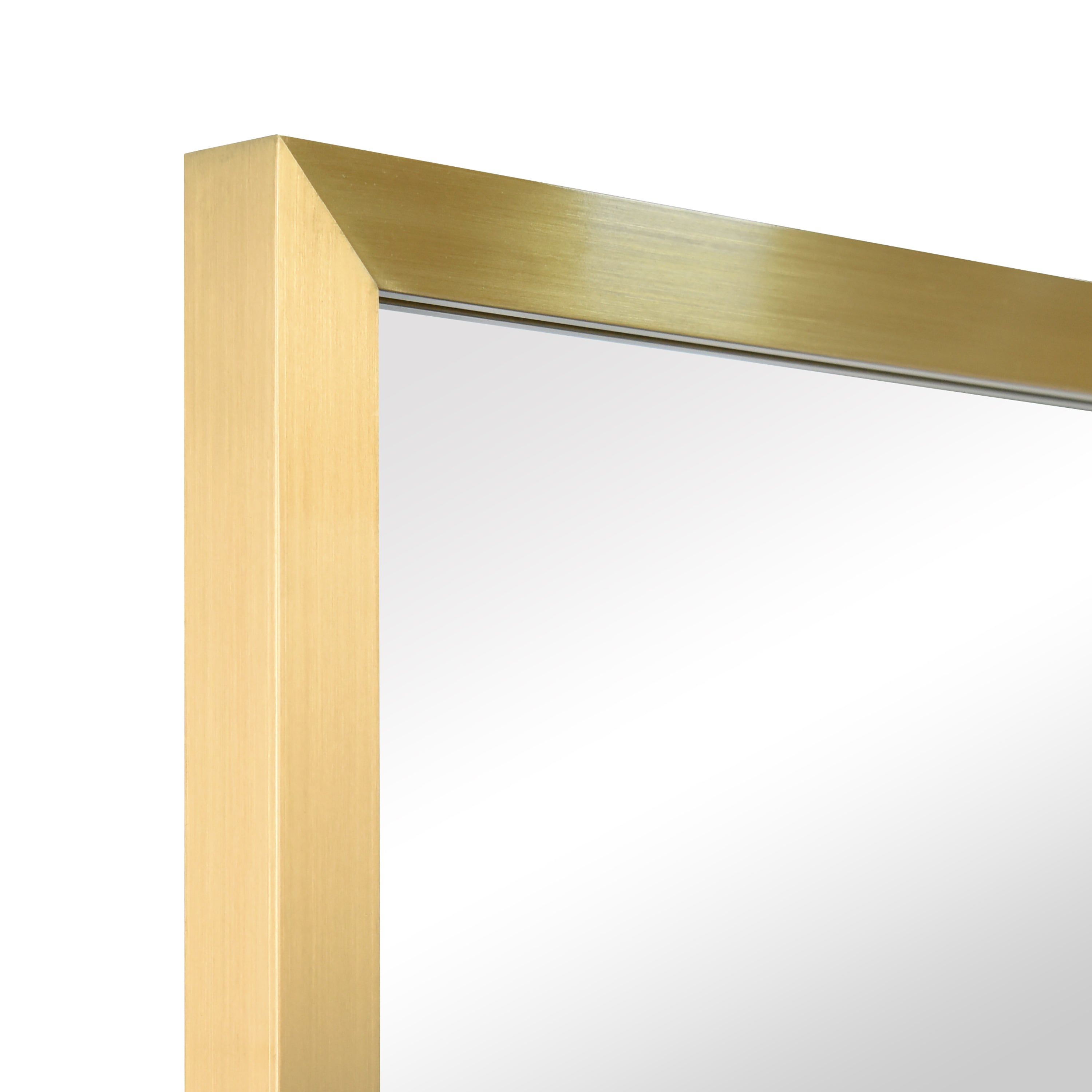 Contempo Brushed Stainless Steel Gold Rectangular Wall Mirror