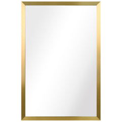 Contempo Brushed Stainless Steel Gold Rectangular Wall Mirror