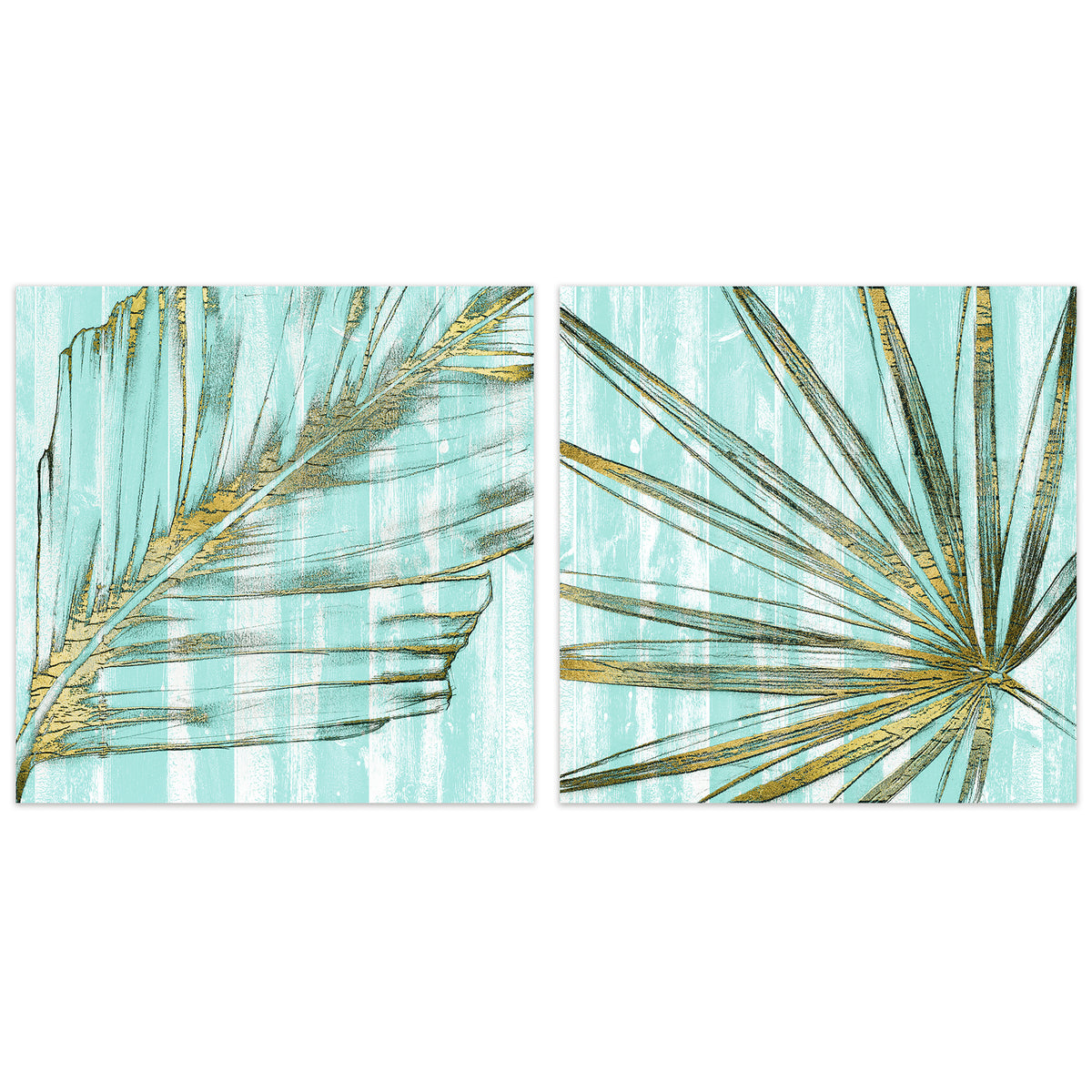 Beach Frond in Gold I & II - Discontinued, while supplies last