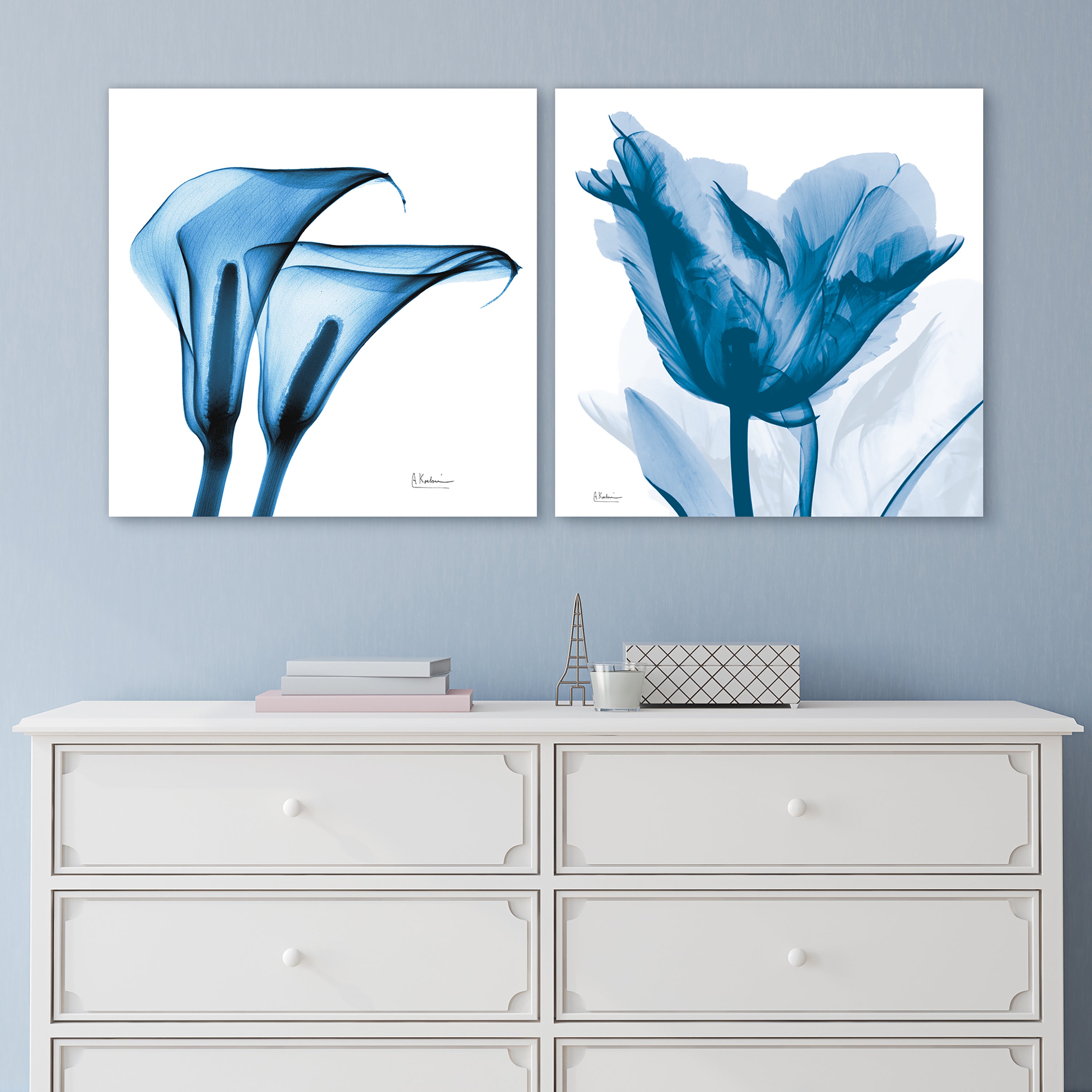 Lusty Blue Tulip & Indigo Calla Lilies