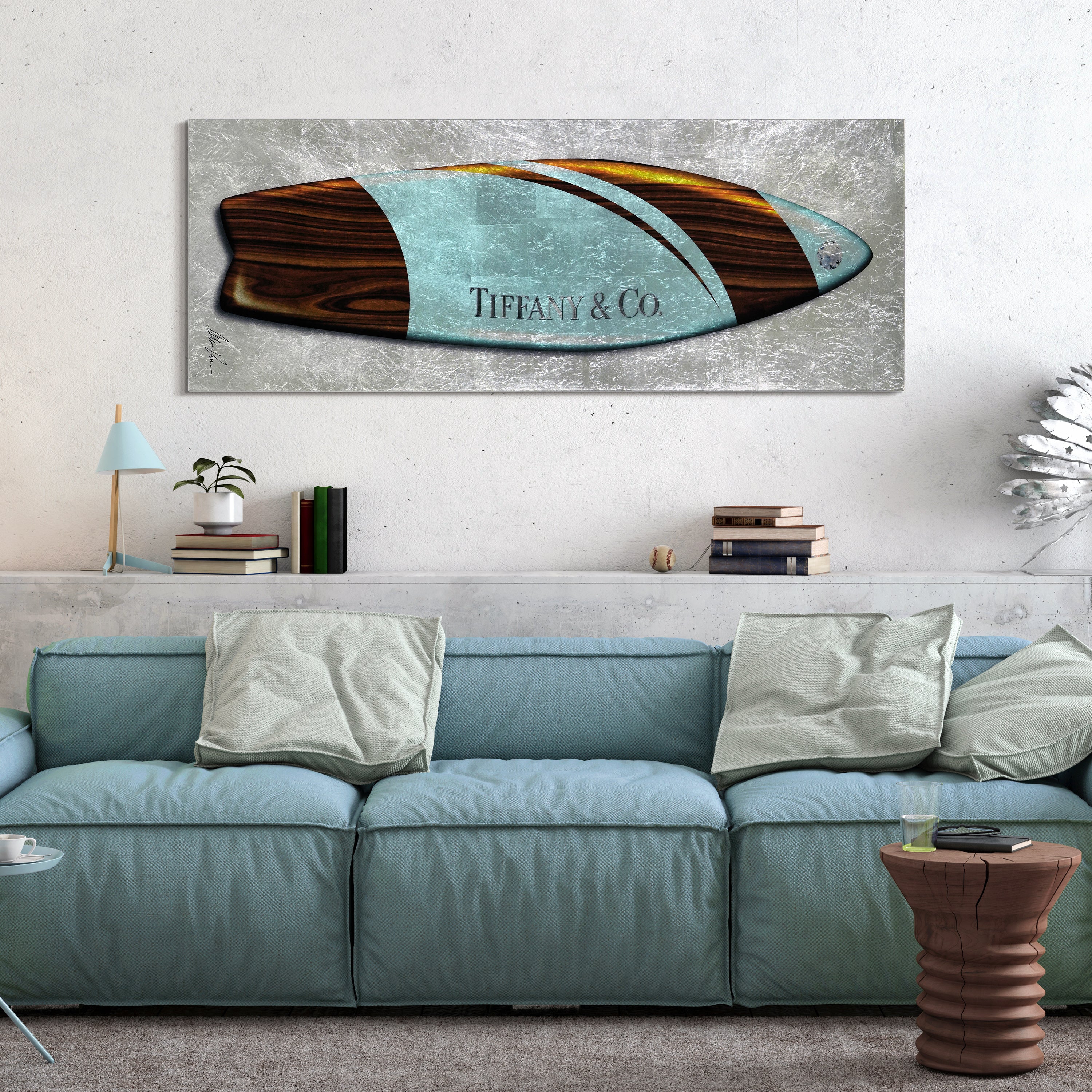 Blue Designer Surfboard