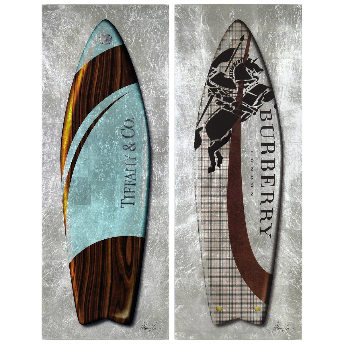 Blue , Burgundy Designer Surfboard