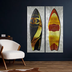 Black, Golden Designer Surfboard