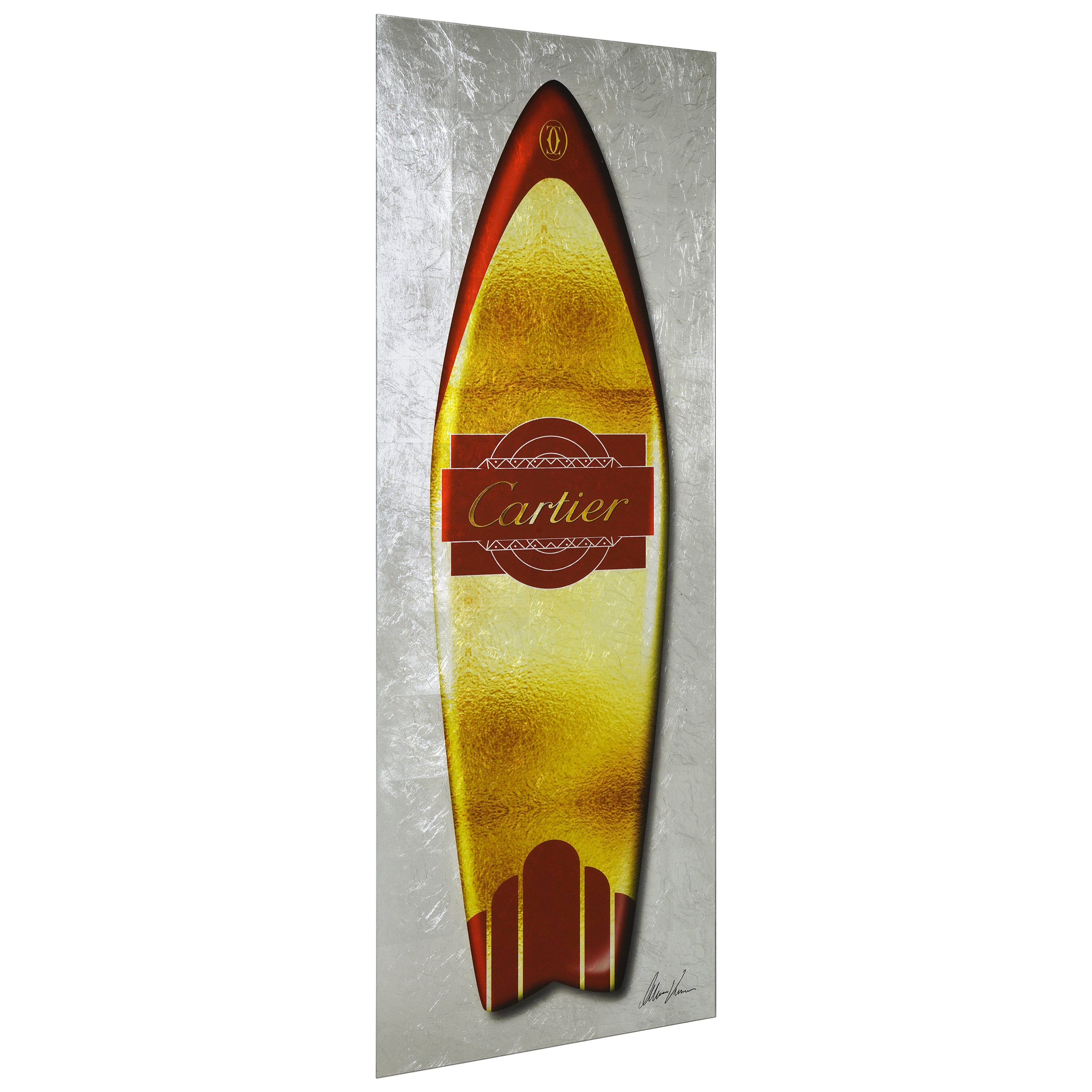 Golden Designer Surfboard