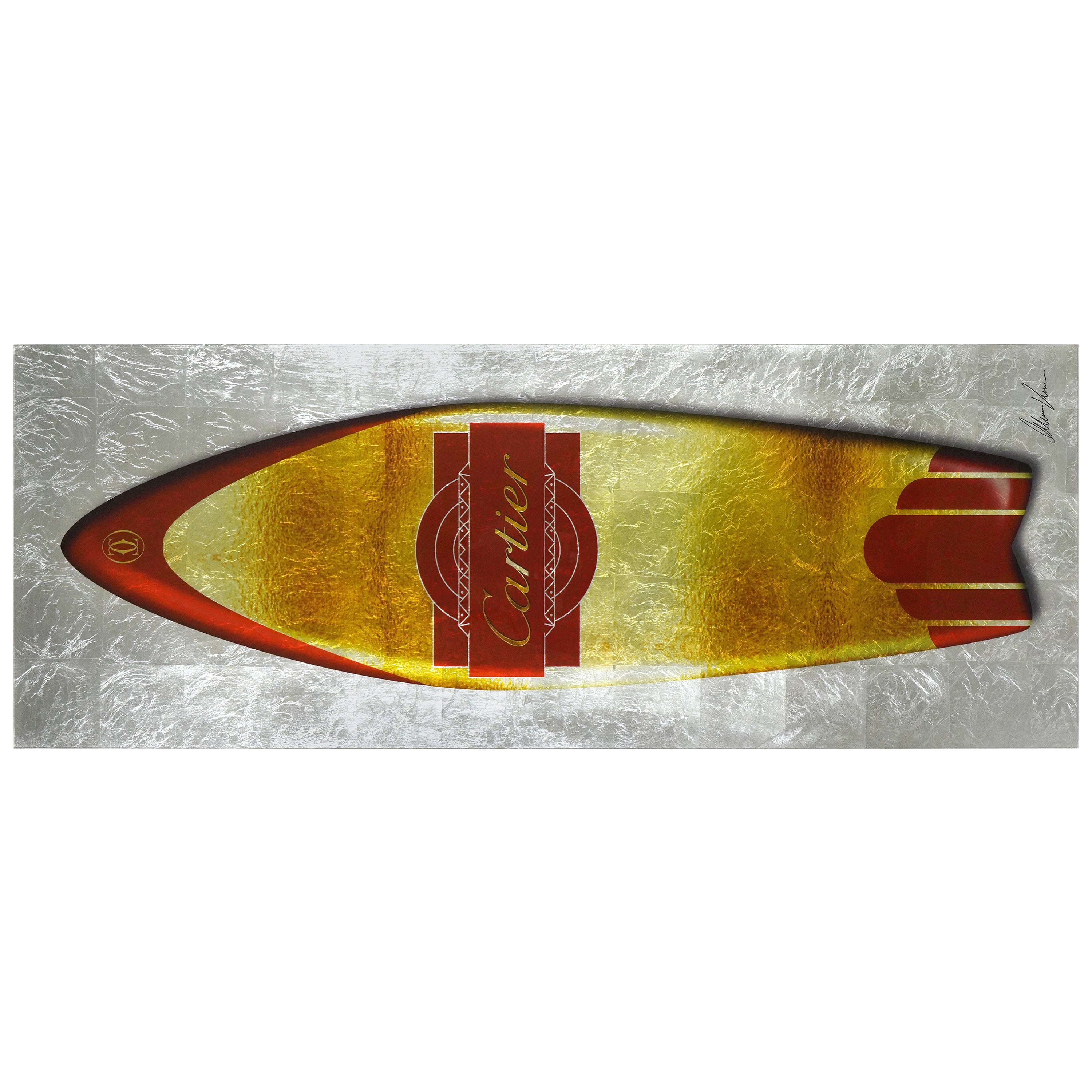 Golden Designer Surfboard