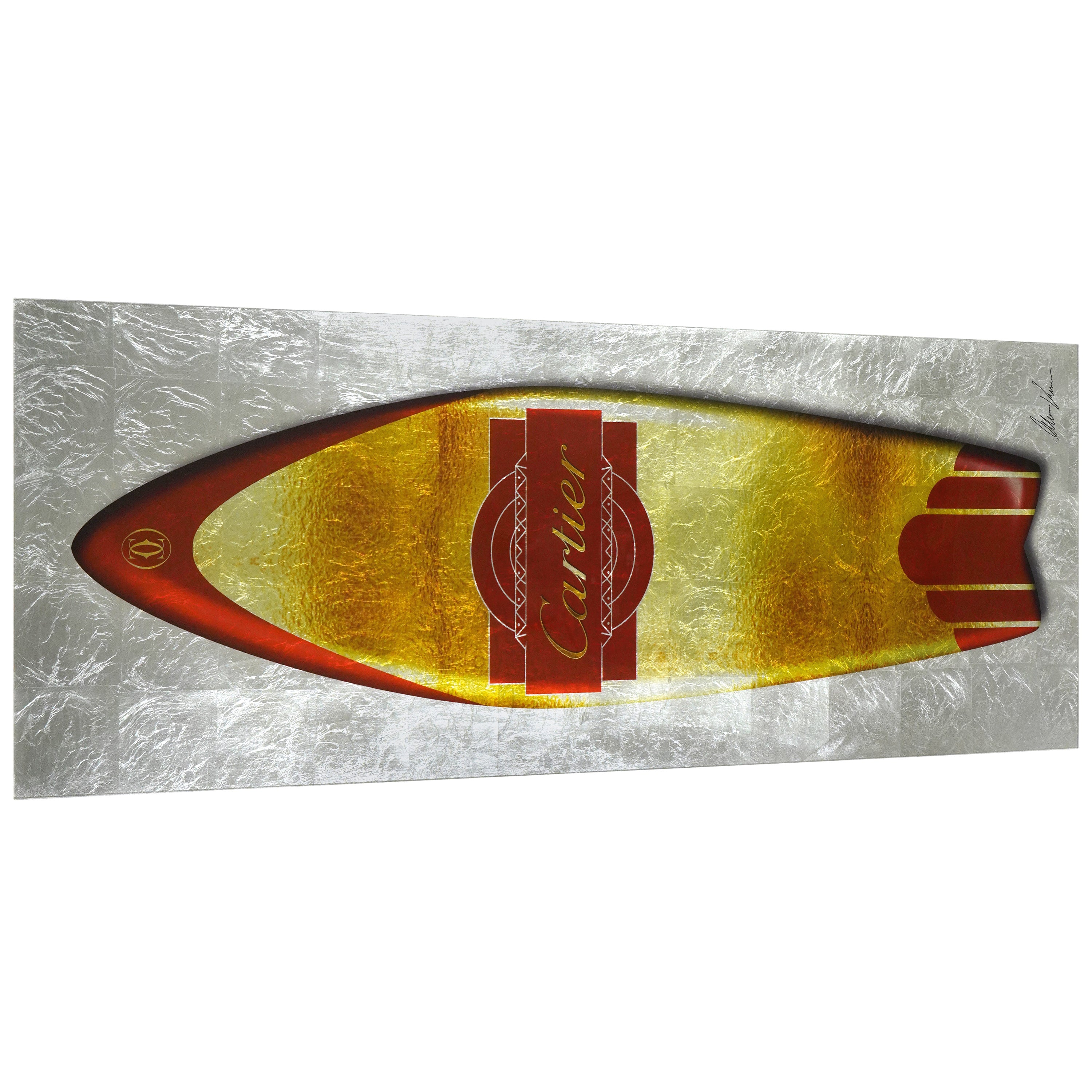 Golden Designer Surfboard