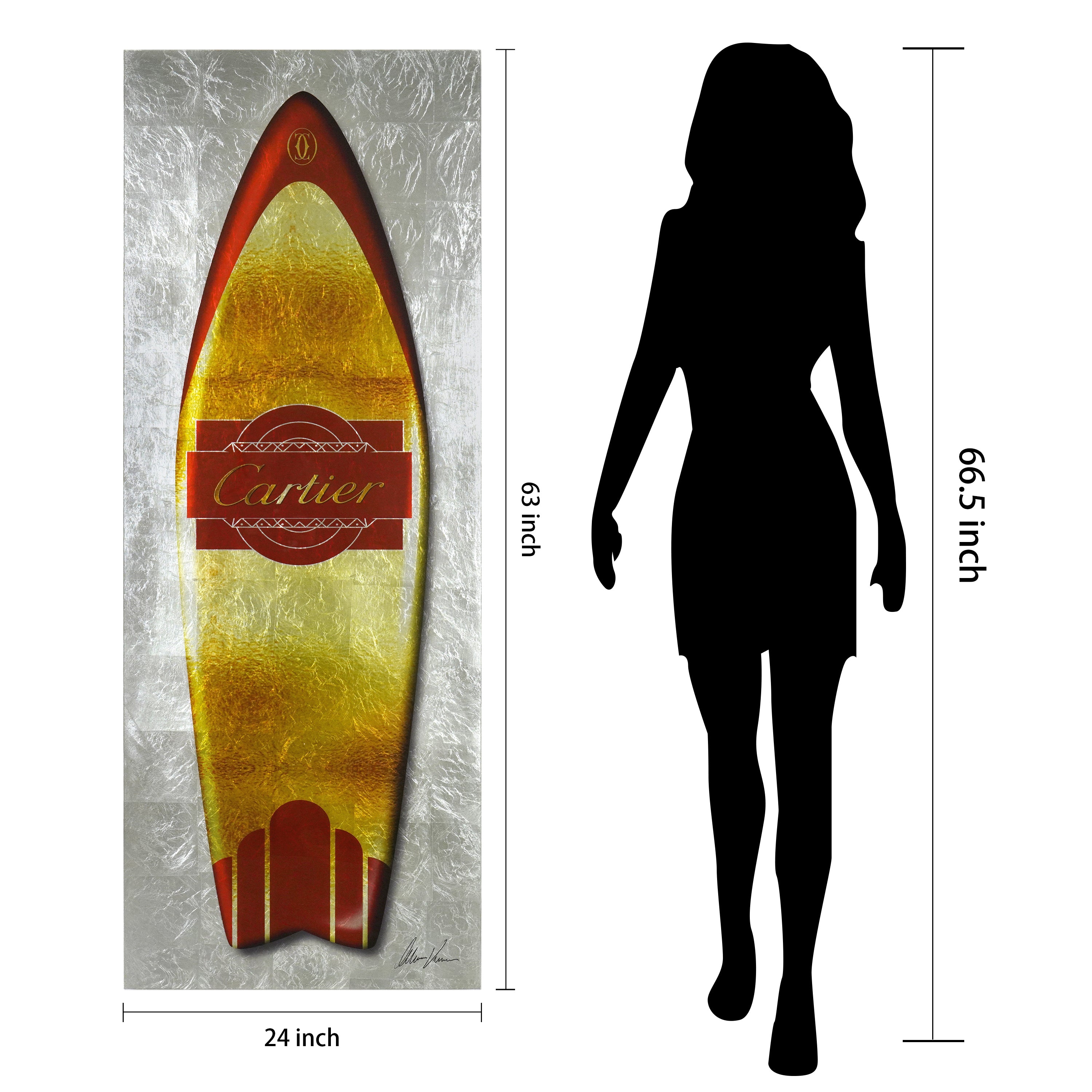 Golden Designer Surfboard