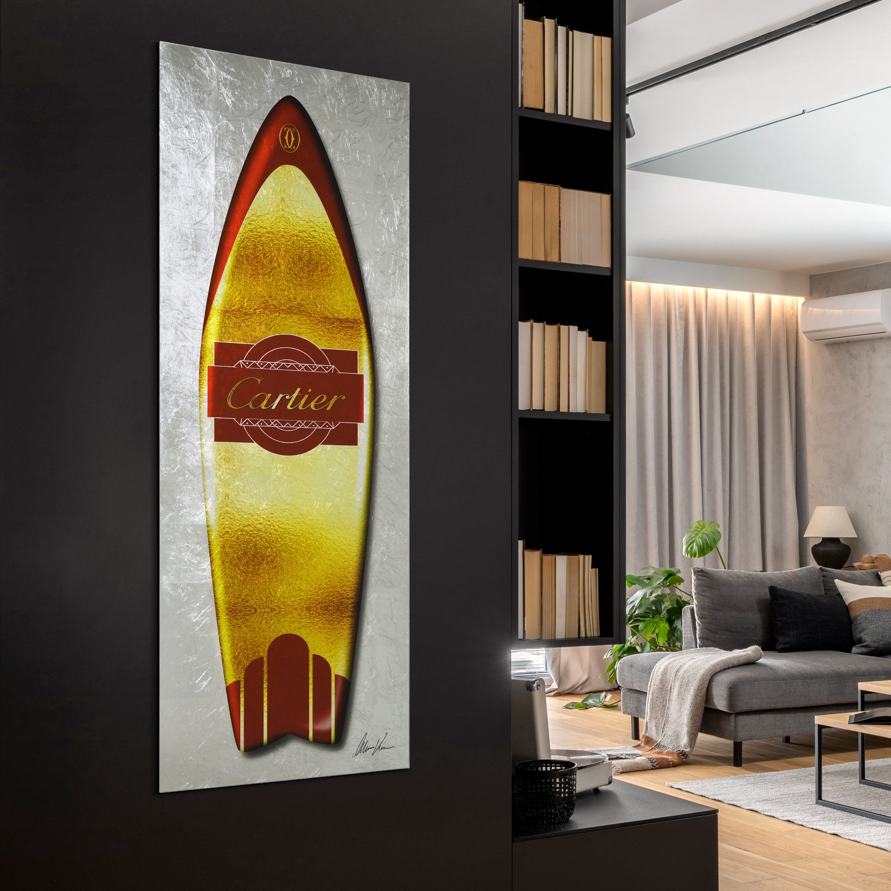 Golden Designer Surfboard