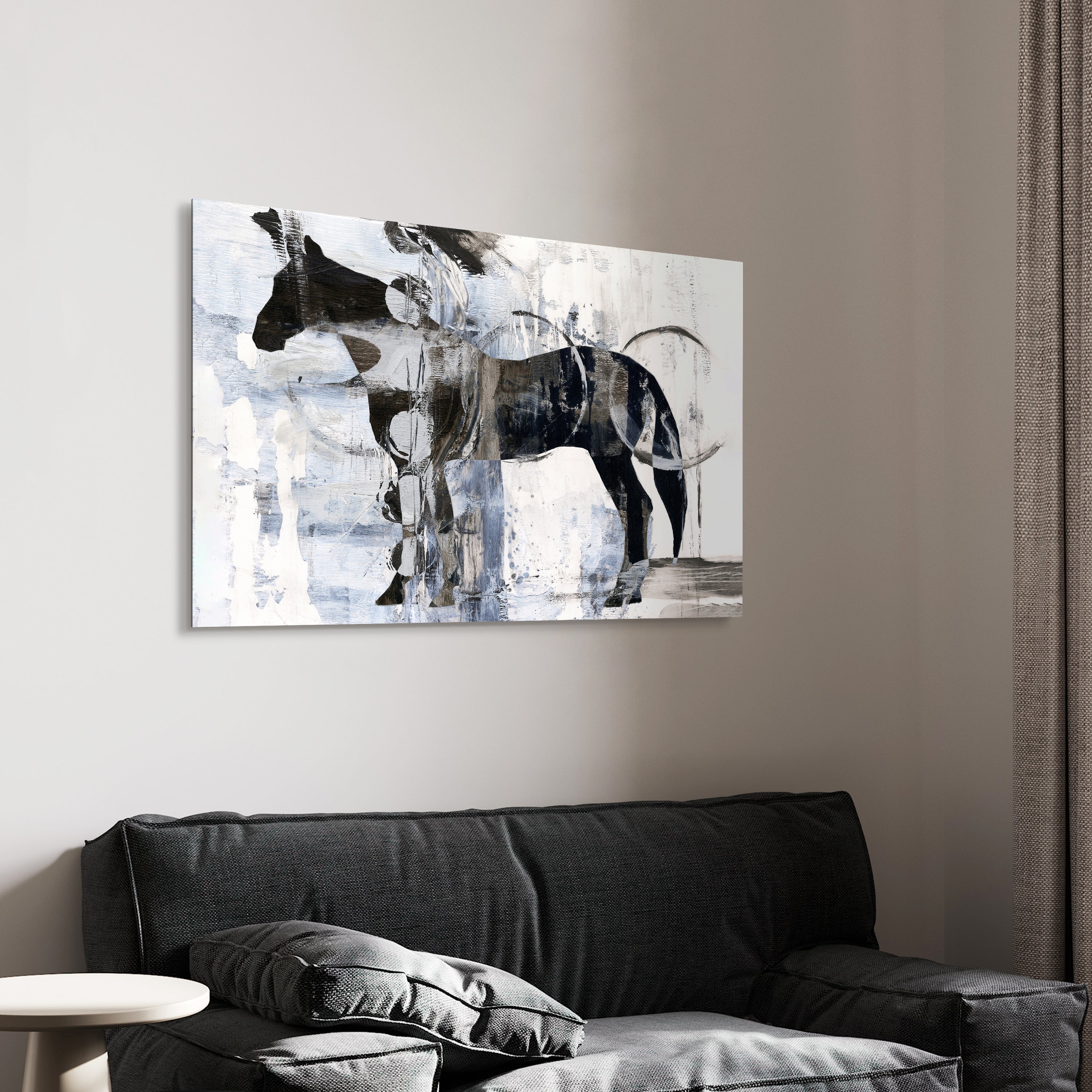 "Equestrian Essence I" Horse Frameless Free Floating Reverse Printed Tempered Art Glass Wall Art