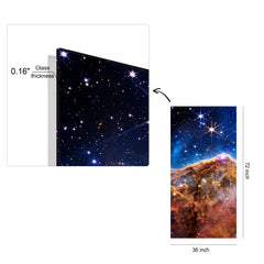 "Mountains of the Carina Nebula B" Frameless Free Floating Reverse Printed Tempered Art Glass Wall Art