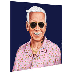 "Hip Joe Biden" Frameless Free Floating Reverse Printed Tempered Art Glass Wall Art