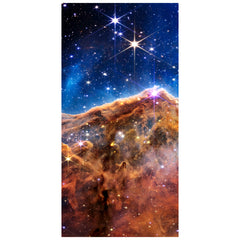 "Mountains of the Carina Nebula B" Frameless Free Floating Reverse Printed Tempered Art Glass Wall Art