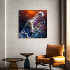 "Eagle Nebula: Pillars of Creation" Frameless Free Floating Reverse Printed Tempered Art Glass Wall Art