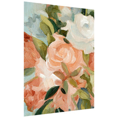 "Floral Harmony II" Bouquet Frameless Free Floating Reverse Printed Tempered Art Glass Wall Art