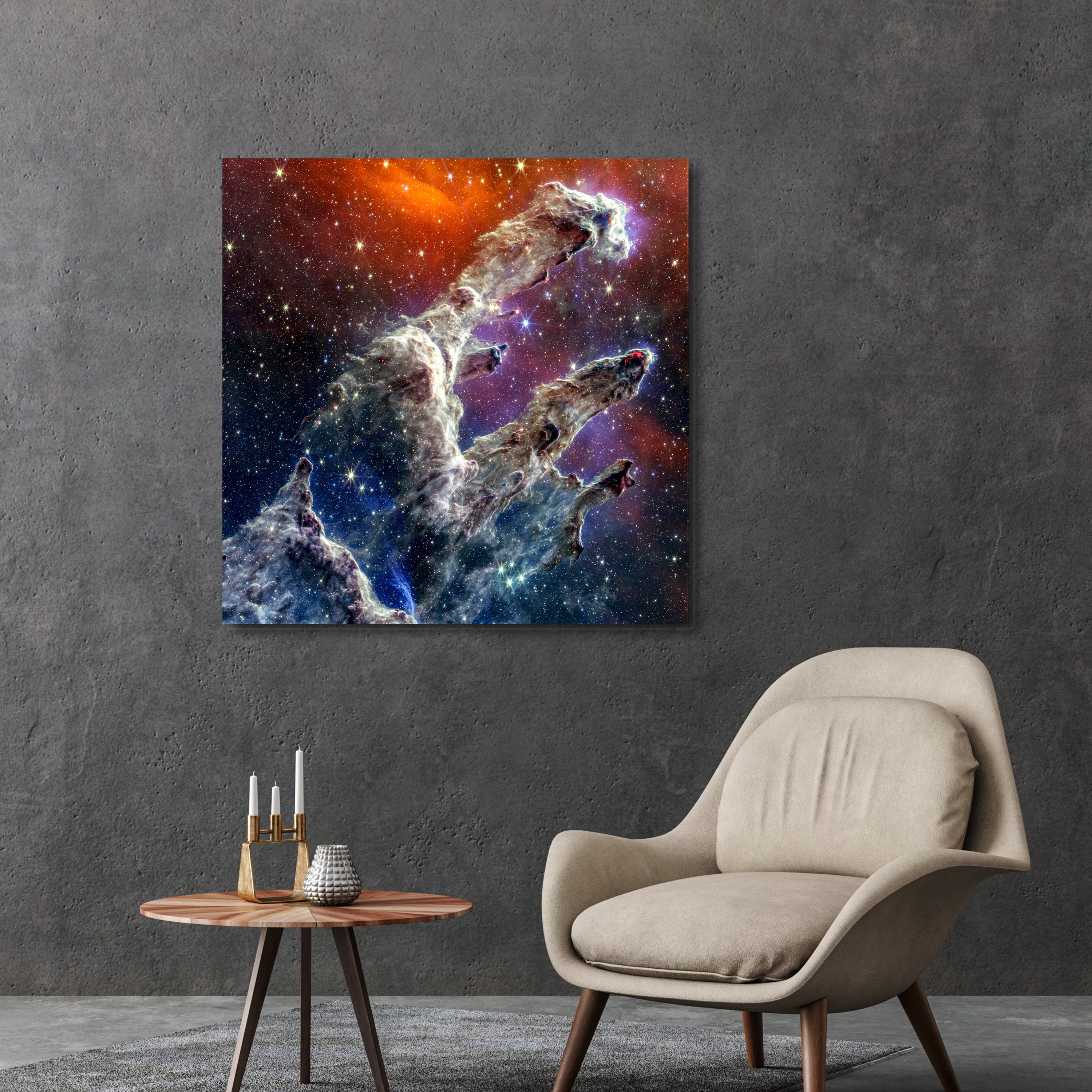 "Eagle Nebula: Pillars of Creation" Frameless Free Floating Reverse Printed Tempered Art Glass Wall Art