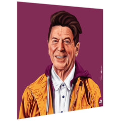 "Hip Ronald Reagan" Frameless Free Floating Reverse Printed Tempered Art Glass Wall Art