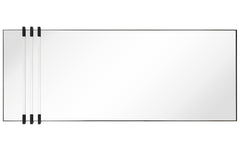 "Acrylic Accent Rectangular Wall Mirror",30"x72" Mirror Featuring Three Clear Acrylic Accent Rails, on a Black Iron Frame