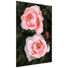 "Ethereal Roses I" Frameless Free Floating Reverse Printed Tempered Art Glass Wall Art