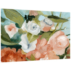 "Floral Harmony I" Bouquet Frameless Free Floating Reverse Printed Tempered Art Glass Wall Art