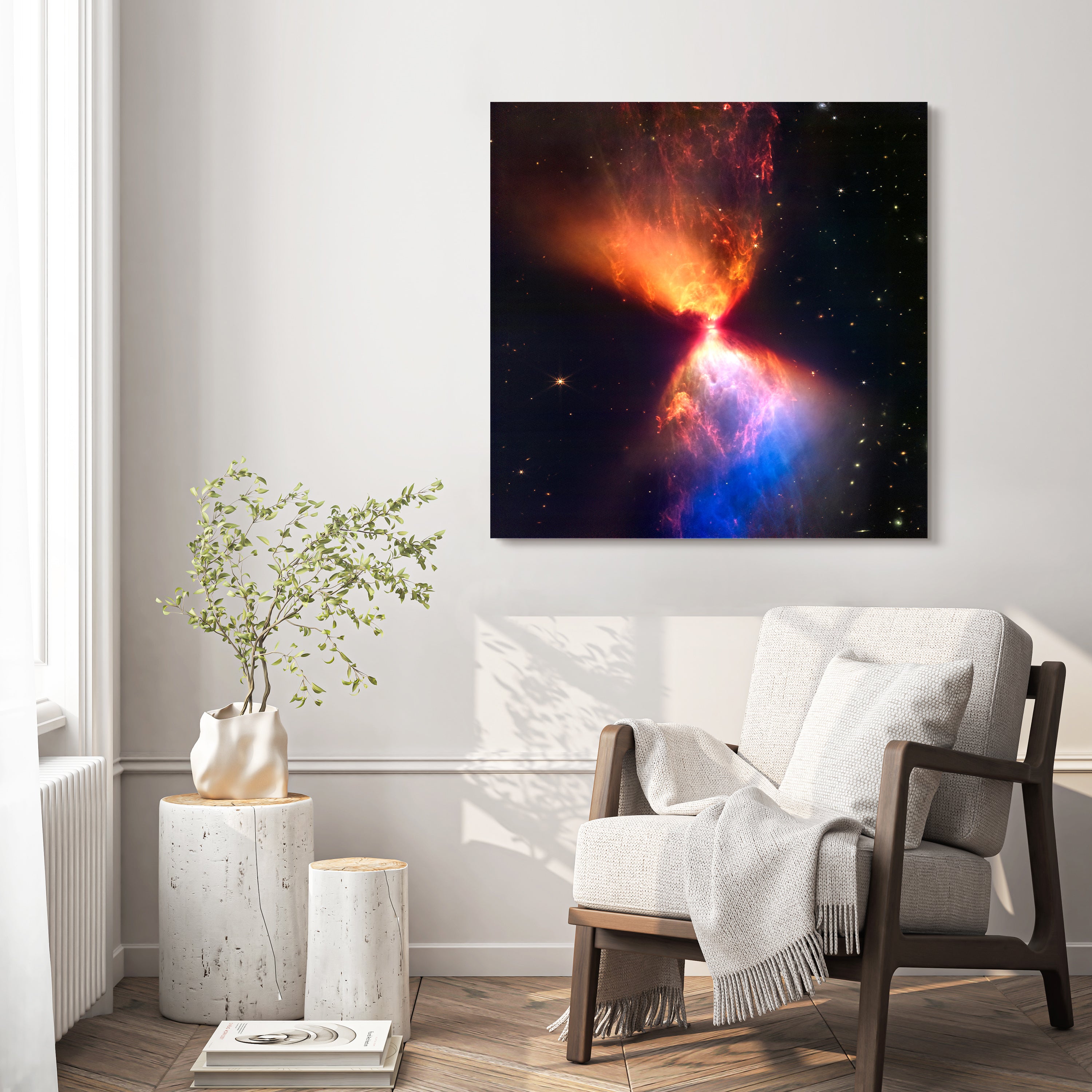 "Constellation Taurus Fiery Hourglass" Frameless Free Floating Reverse Printed Tempered Art Glass Wall Art