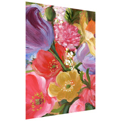 "Blossom Symphony II" Flowers Frameless Free Floating Reverse Printed Tempered Art Glass Wall Art