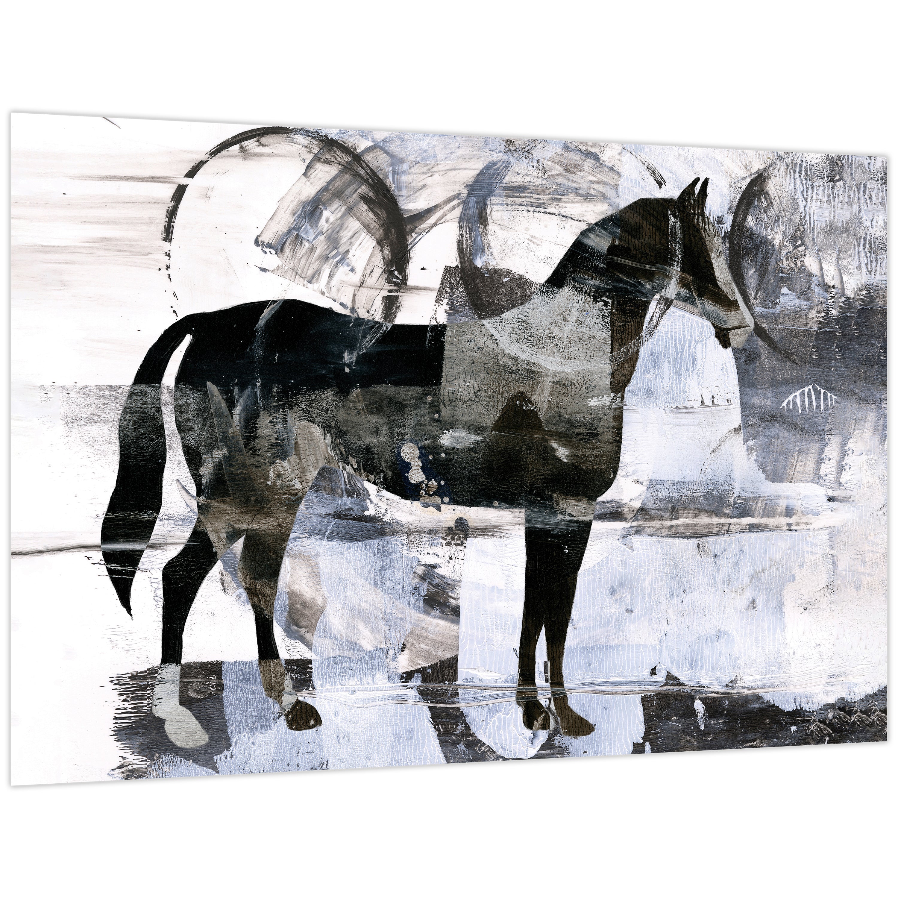 "Equestrian Essence II" Horse Frameless Free Floating Reverse Printed Tempered Art Glass Wall Art