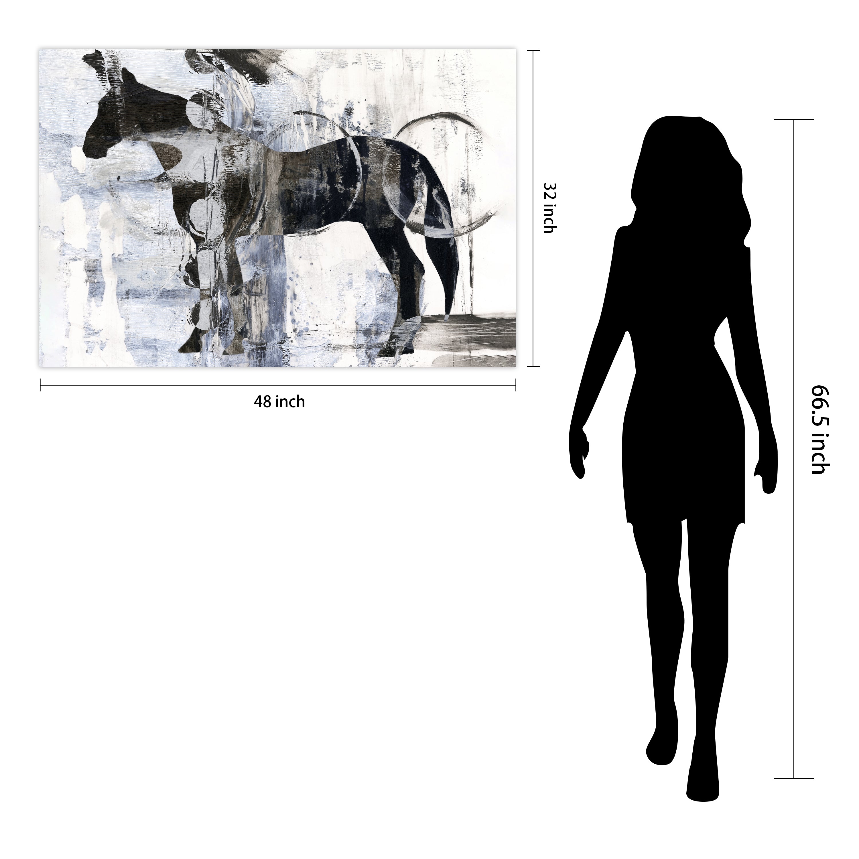 "Equestrian Essence I" Horse Frameless Free Floating Reverse Printed Tempered Art Glass Wall Art