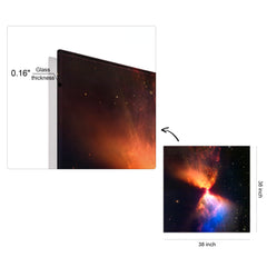 "Constellation Taurus Fiery Hourglass" Frameless Free Floating Reverse Printed Tempered Art Glass Wall Art