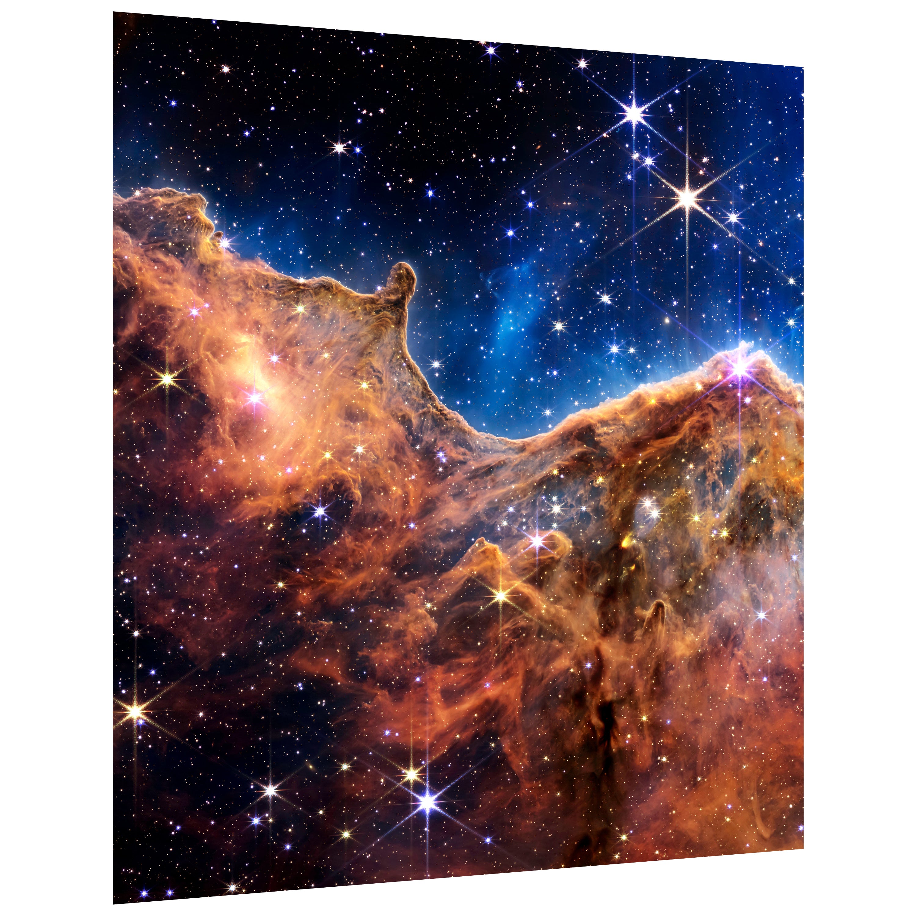 "Mountains of the Carina Nebula I" Frameless Free Floating Reverse Printed Tempered Art Glass Wall Art