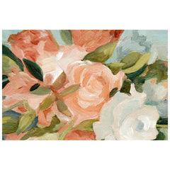 "Floral Harmony II" Bouquet Frameless Free Floating Reverse Printed Tempered Art Glass Wall Art