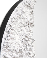 "Lunar Serenity" 20" Round Wall Mirror with a 3D Textured Crescent Moon Embellishment